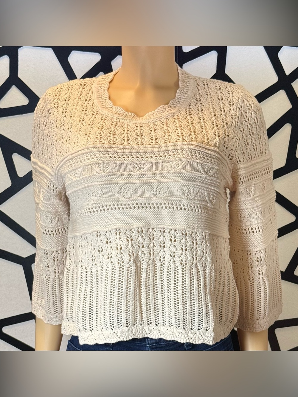 Jessica Simpson Cream Crochet Knit crop Top NWT 2 sizes available